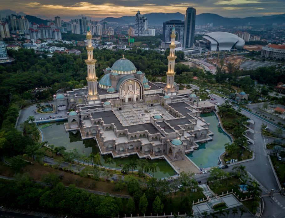 Putrajaya mosque from above